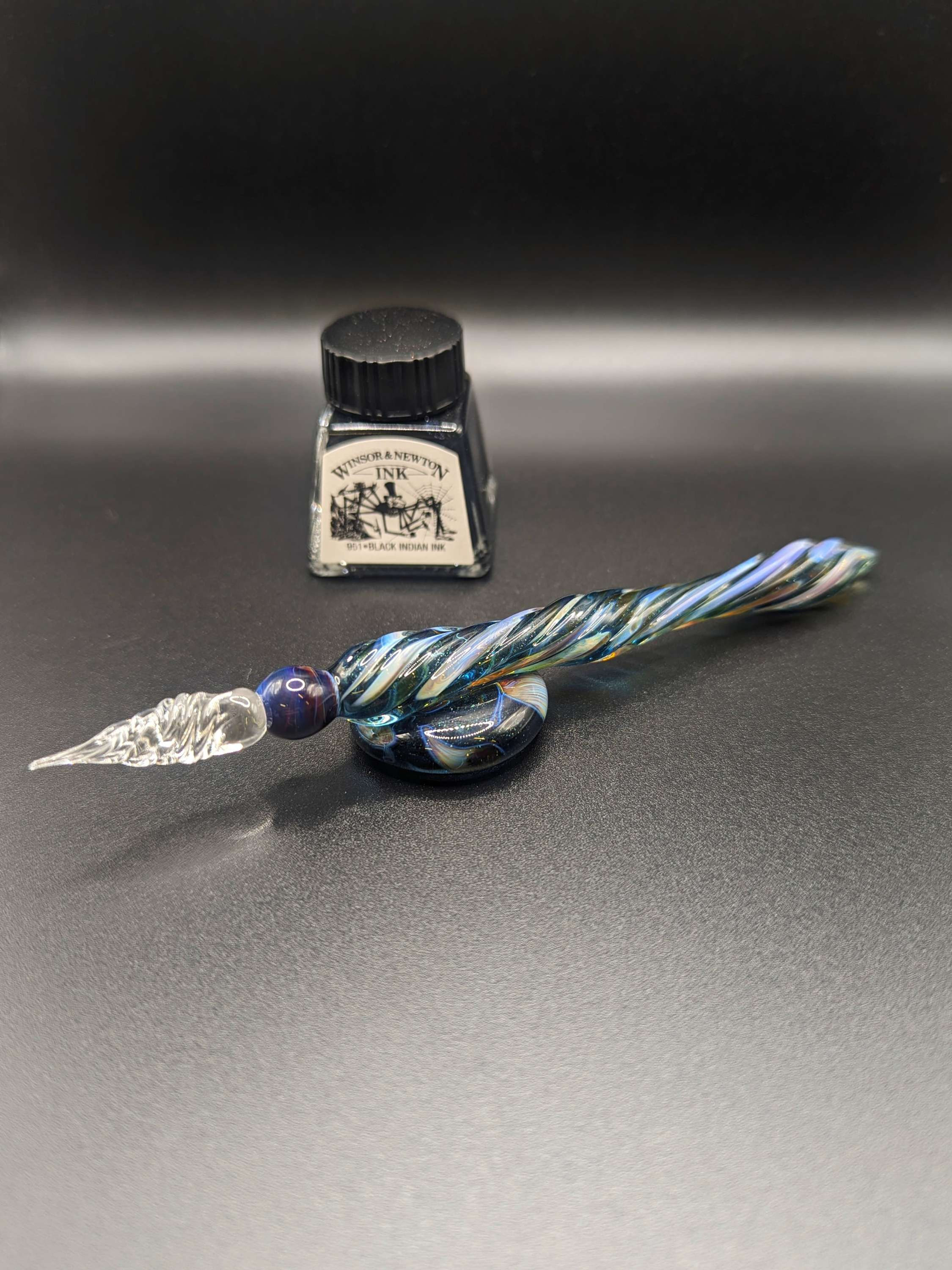 Dip Pen, Marble Night Sky, handmade glass calligraphy pen