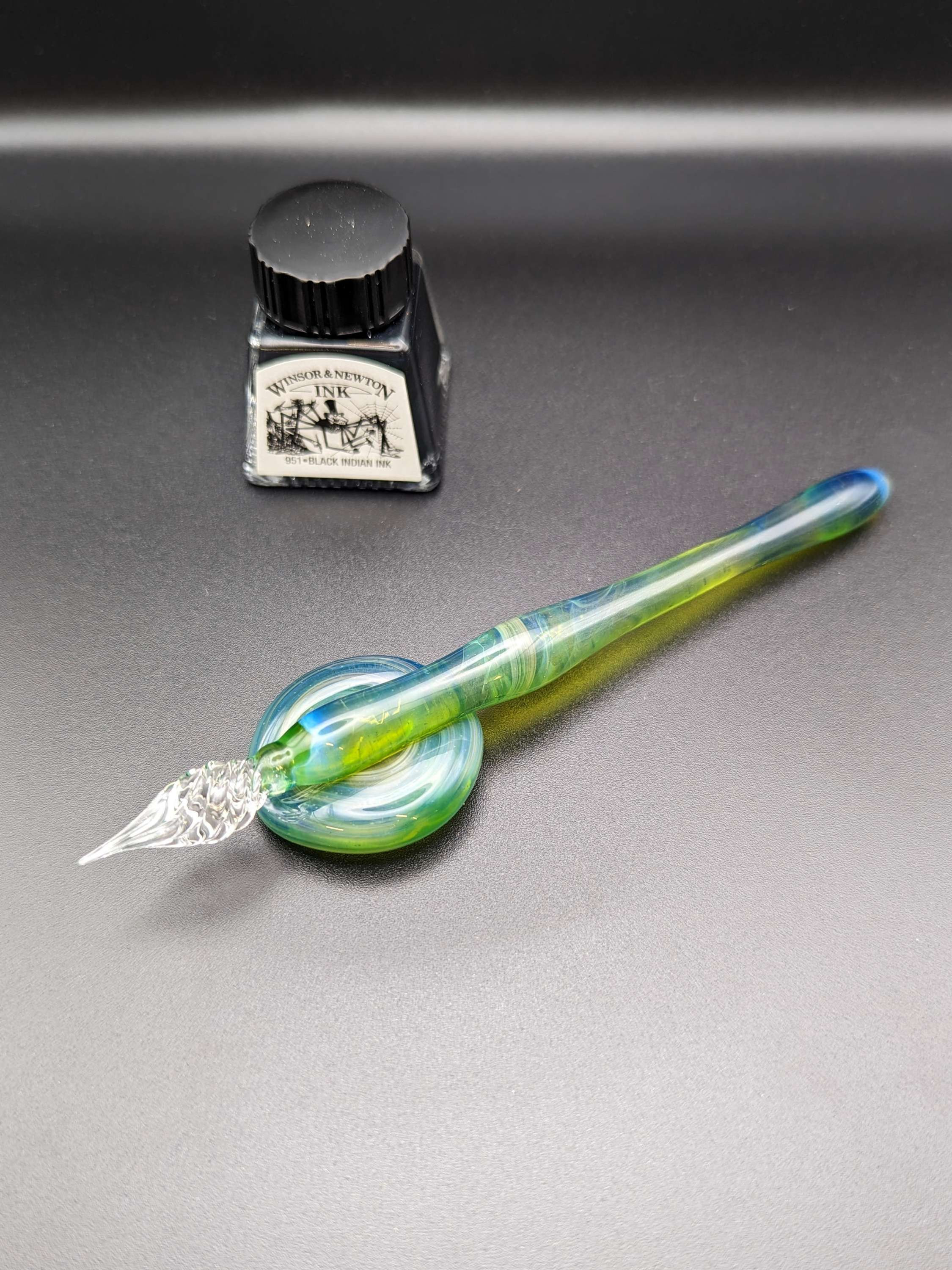 Dip Pen Algae Bloom #2,  Handmade Glass Calligraphy Pen