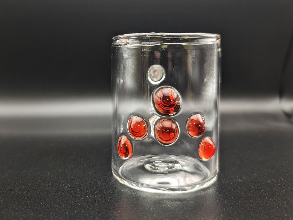 Thumbnail: Glass Espresso Cup with Red Spots, handmade blown glass