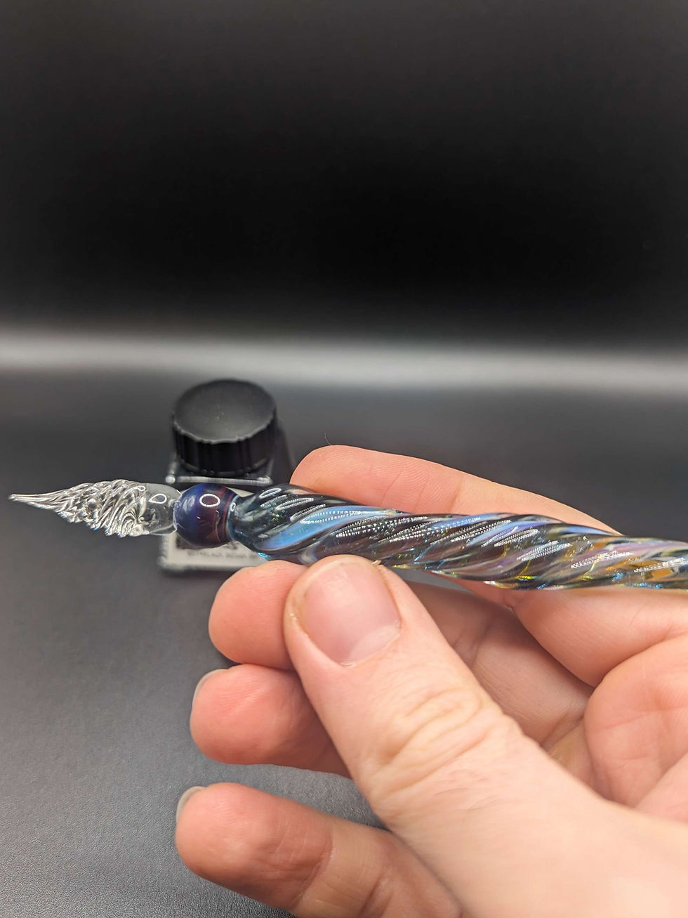 Thumbnail: Dip Pen, Marble Night Sky, handmade glass calligraphy pen