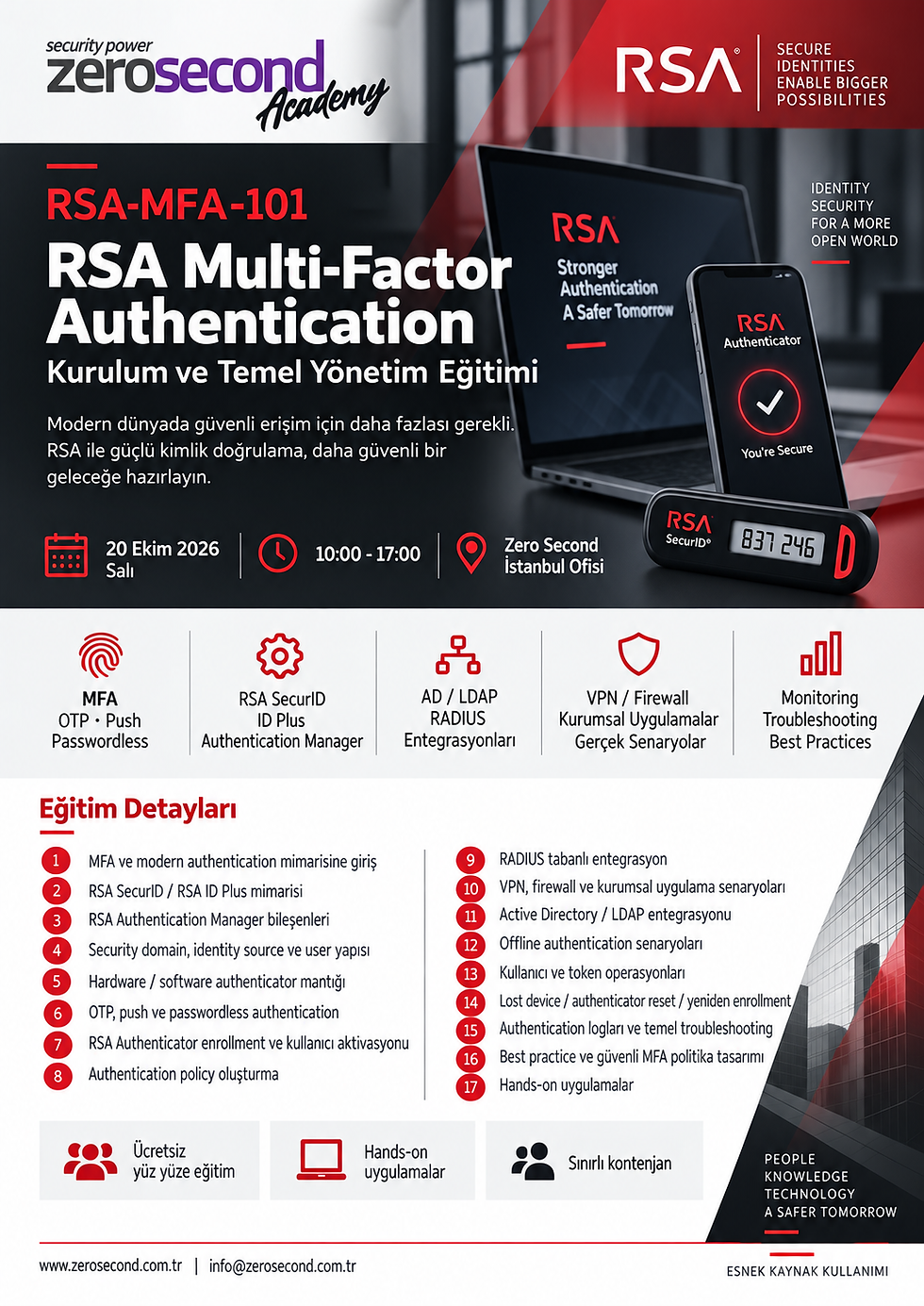 ZeroAcademy RSA-MFA-101 multi-factor authentication eğitimi afişi