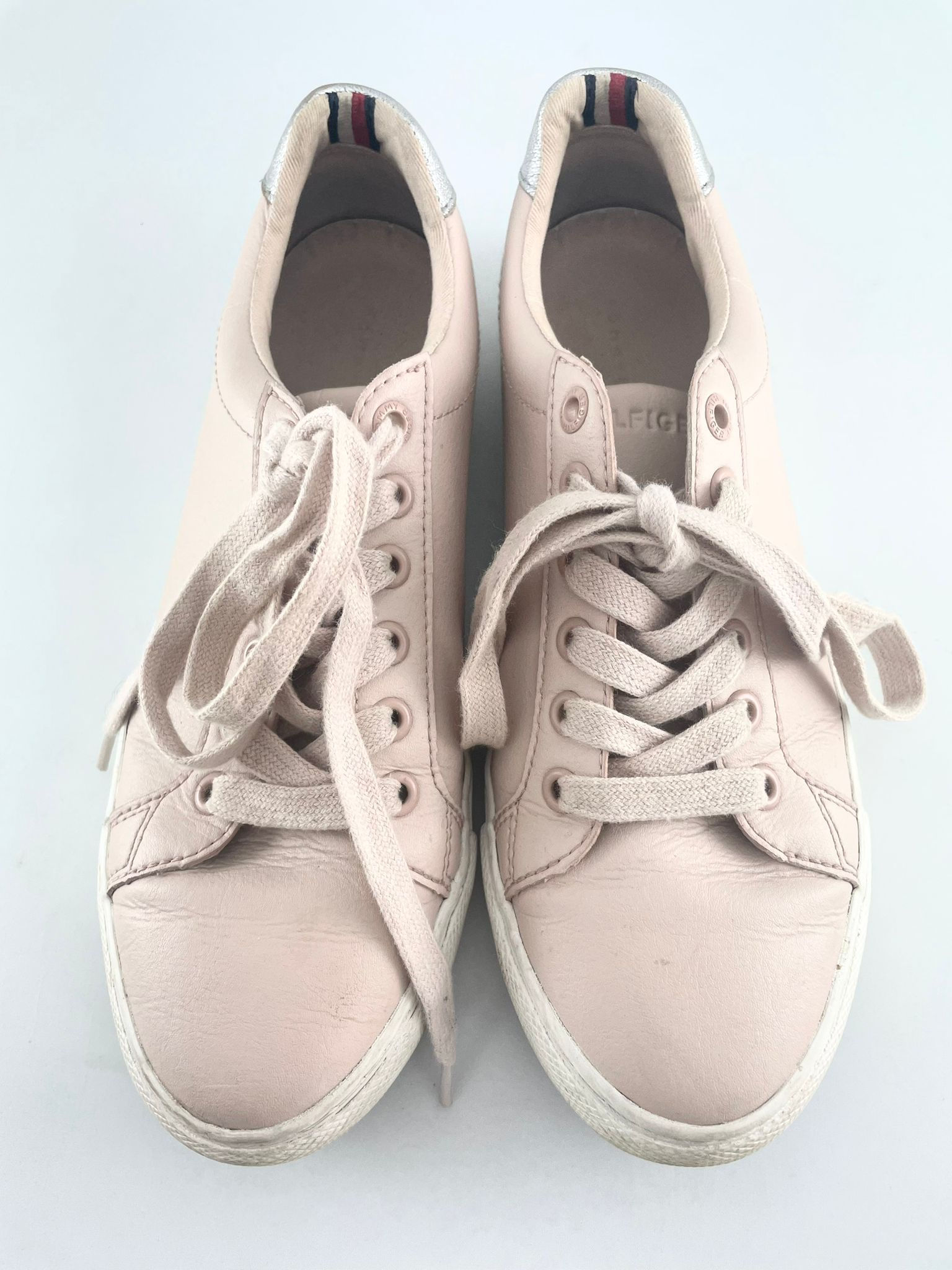 Ladies Tommy Hilfiger trainers uk size 6 Dusty pink rose faux leather 