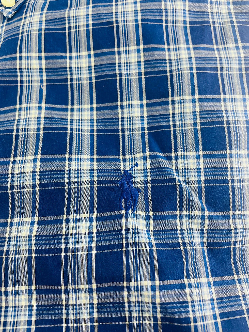 Thumbnail: Men's Ralph Lauren Blue Check Classic shirt size medium