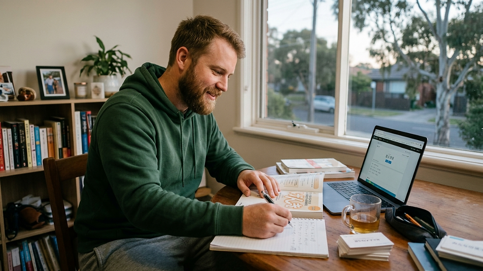 Establishing the habit of studying Japanese.