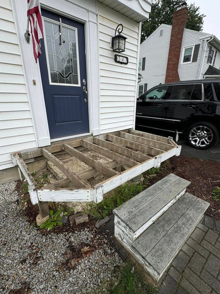 Front porch renovation framing and structural repair project