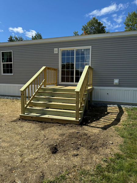 Exterior wooden staircase construction project