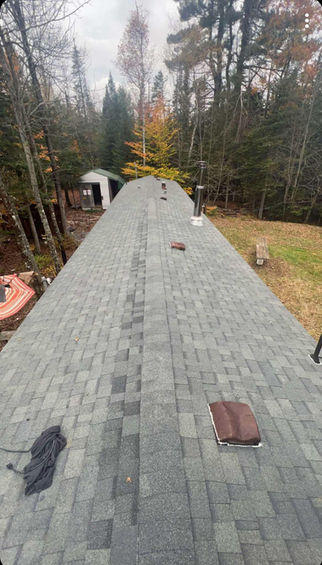 Asphalt shingle roofing installation on residential home