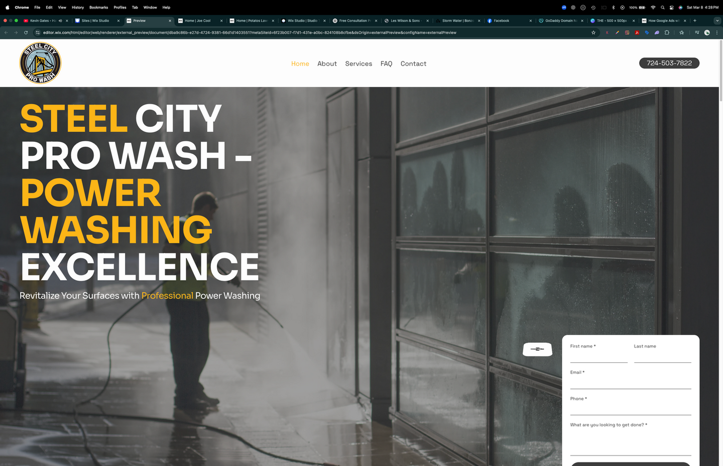 Steel City Pro Wash website, power washing excellence
