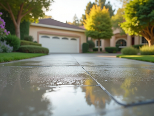 pressure washing a driveway in san jose by golden state pressure washing services