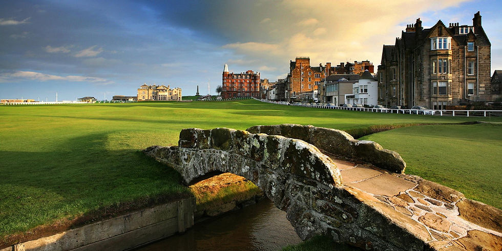 The iconic Swilcan Bridge at St. Andrews, which along with Carnoustie and Kingsbarns hosts the 2026 Alfred Dunhill Links Championship.