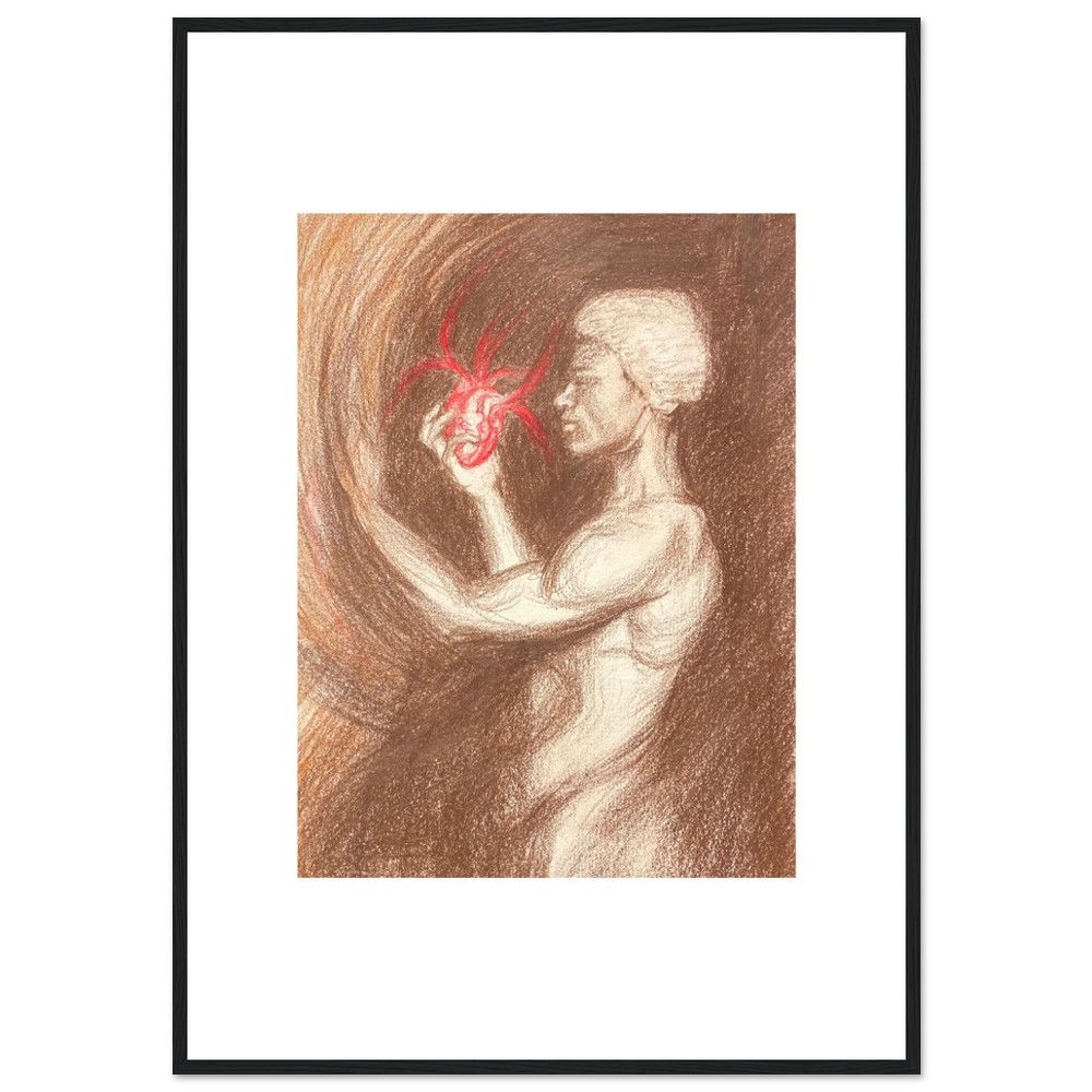 'Carry Me Softly'  Print in Wooden Frame (70cm x 100cm)