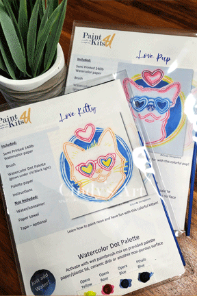 Thumbnail: Goofy Pets watercolor paint kits: Neon Pets cat and dog