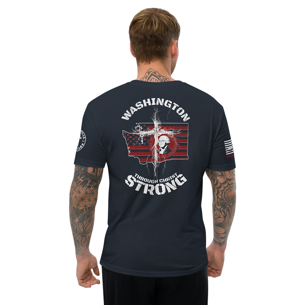 Thumbnail: WASHINGTON STRONG THROUGH CHRIST Fitted T-shirt
