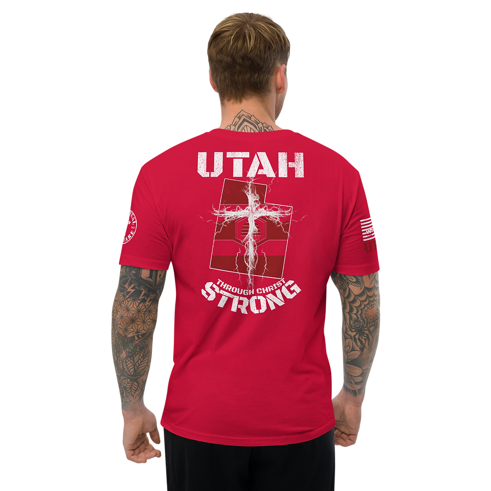 Thumbnail: UTAH STRONG THROUGH CHRIST Fitted T-shirt