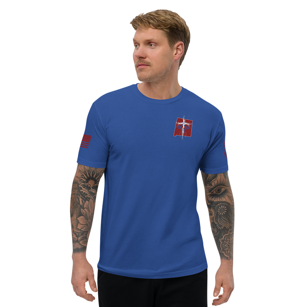 Thumbnail: NEW MEXICO STRONG THROUGH CHRIST Fitted T-shirt