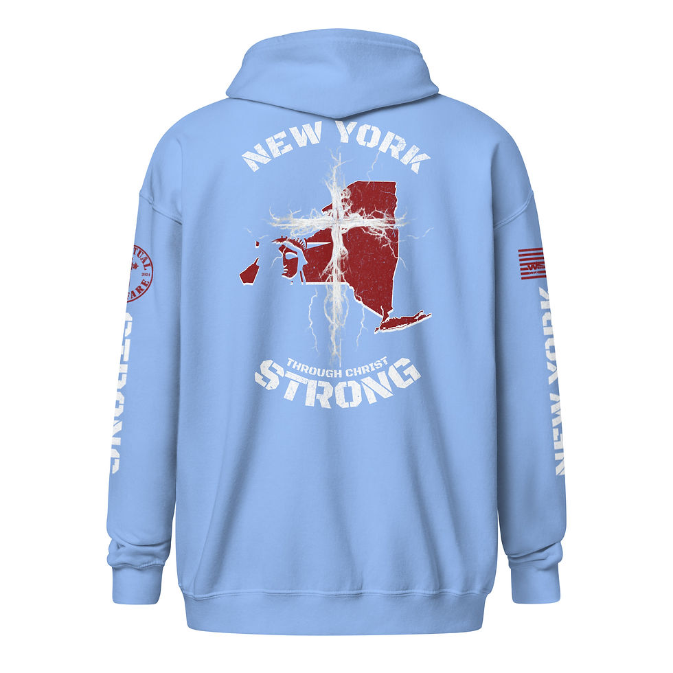 Thumbnail: NEW YORK STRONG THROUGH CHRIST Zip up Hoodie