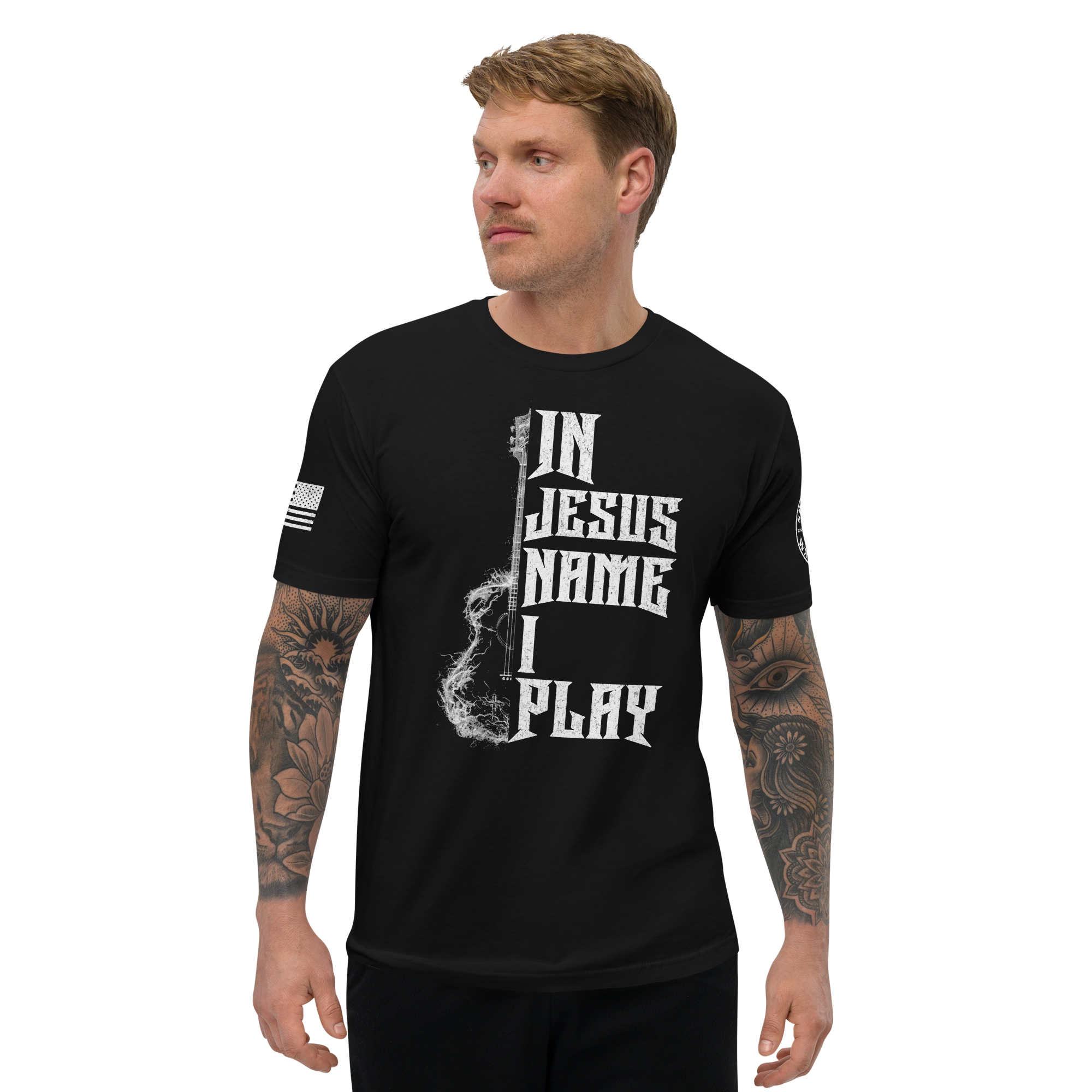 IN JESUS NAME I PLAY  Fitted T-shirt