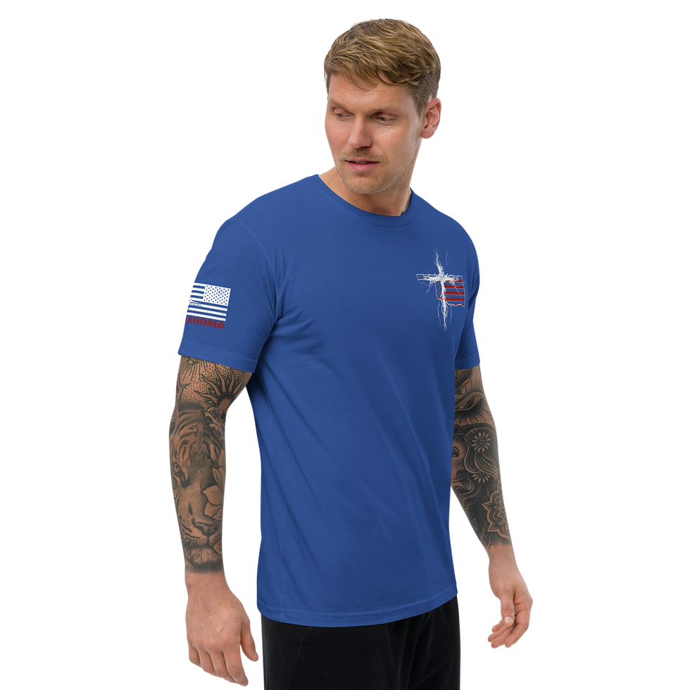 Thumbnail: OKLAHOMA STRONG THROUGH CHRIST Fitted T-shirt