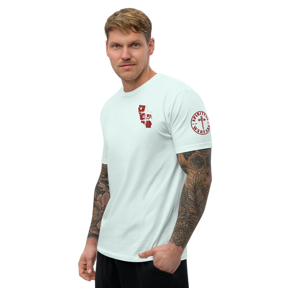 Thumbnail: CALIFORNIA STRONG THROUGH CHRIST Fitted T-shirt
