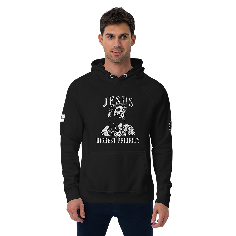 JESUS IS MY HIGHEST PRIORITY Eco Raglan Hoodie
