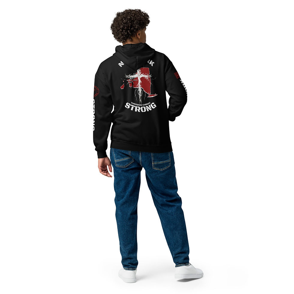Thumbnail: NEW YORK STRONG THROUGH CHRIST Zip up Hoodie