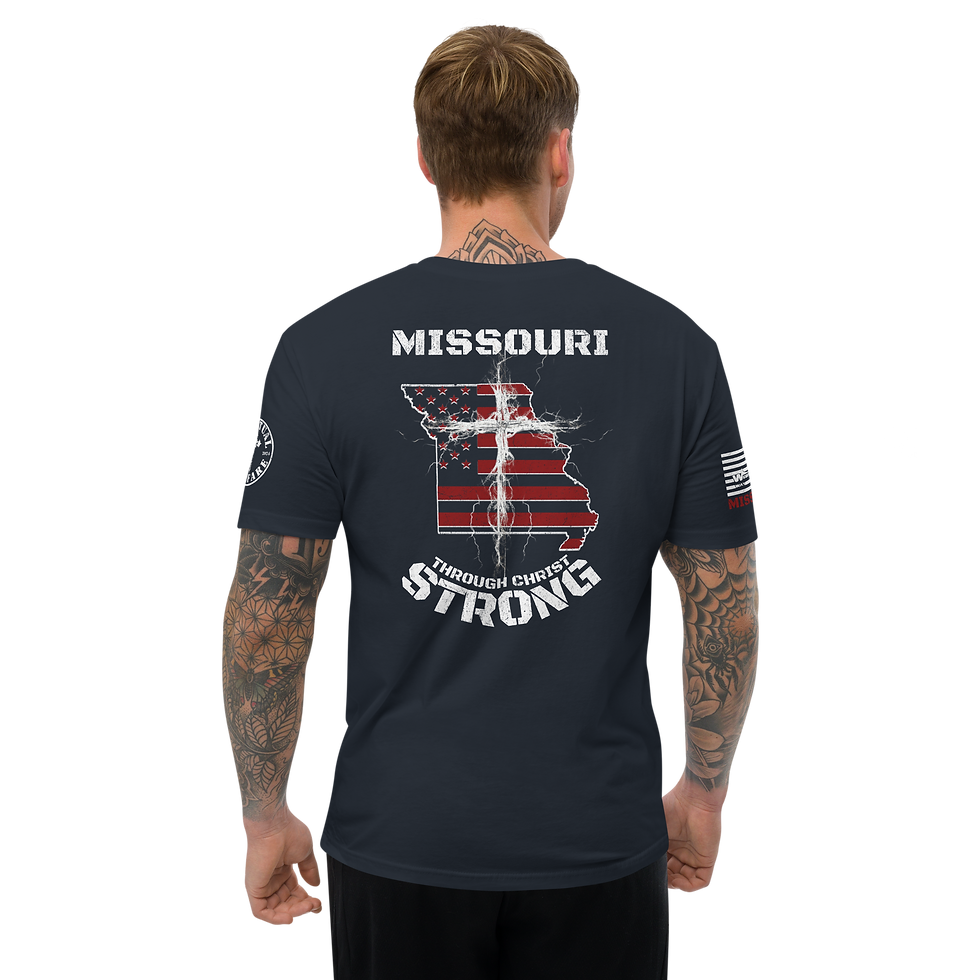 Thumbnail: MISSOURI STRONG THROUGH CHRIST Fitted T-shirt