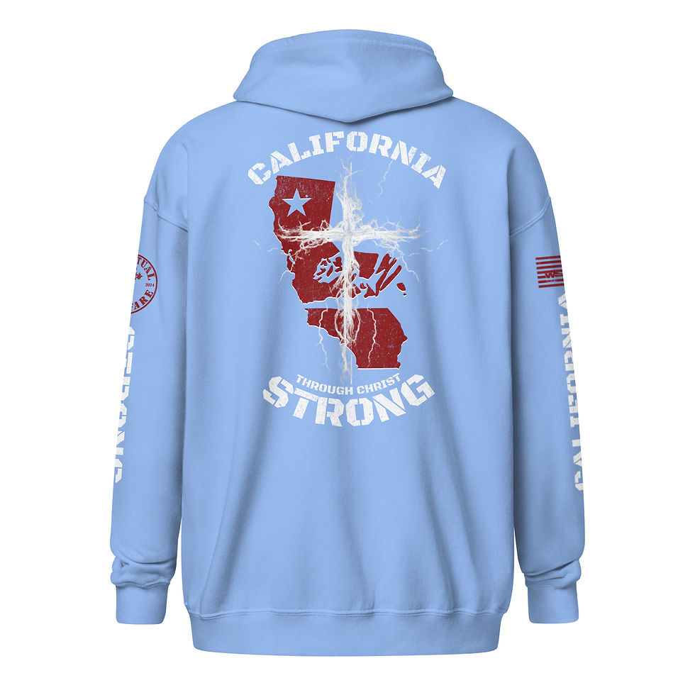 Thumbnail: CALIFORNIA STRONG THROUGH CHRIST Zip up Hoodie
