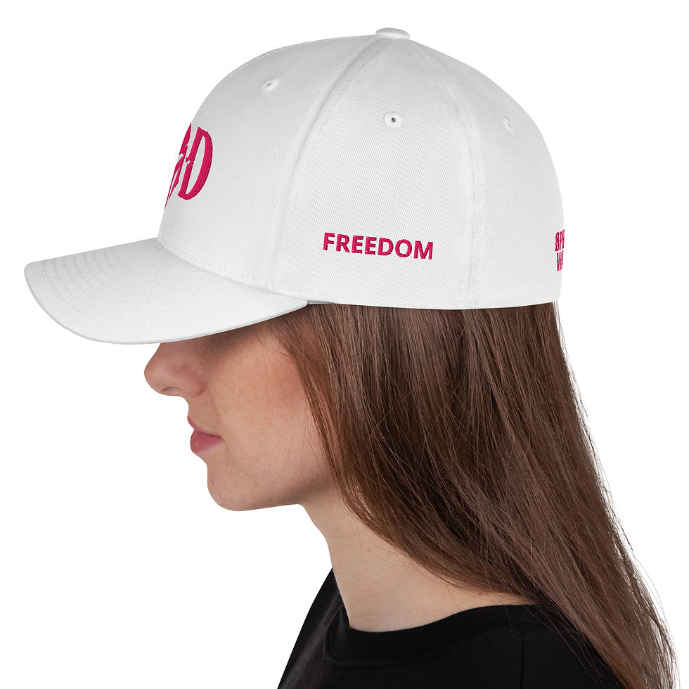 Thumbnail: GOD Embroidered Pink Flex Hat