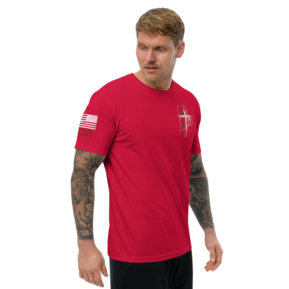 Thumbnail: RHODE ISLAND STRONG THROUGH CHRIST Fitted T-shirt