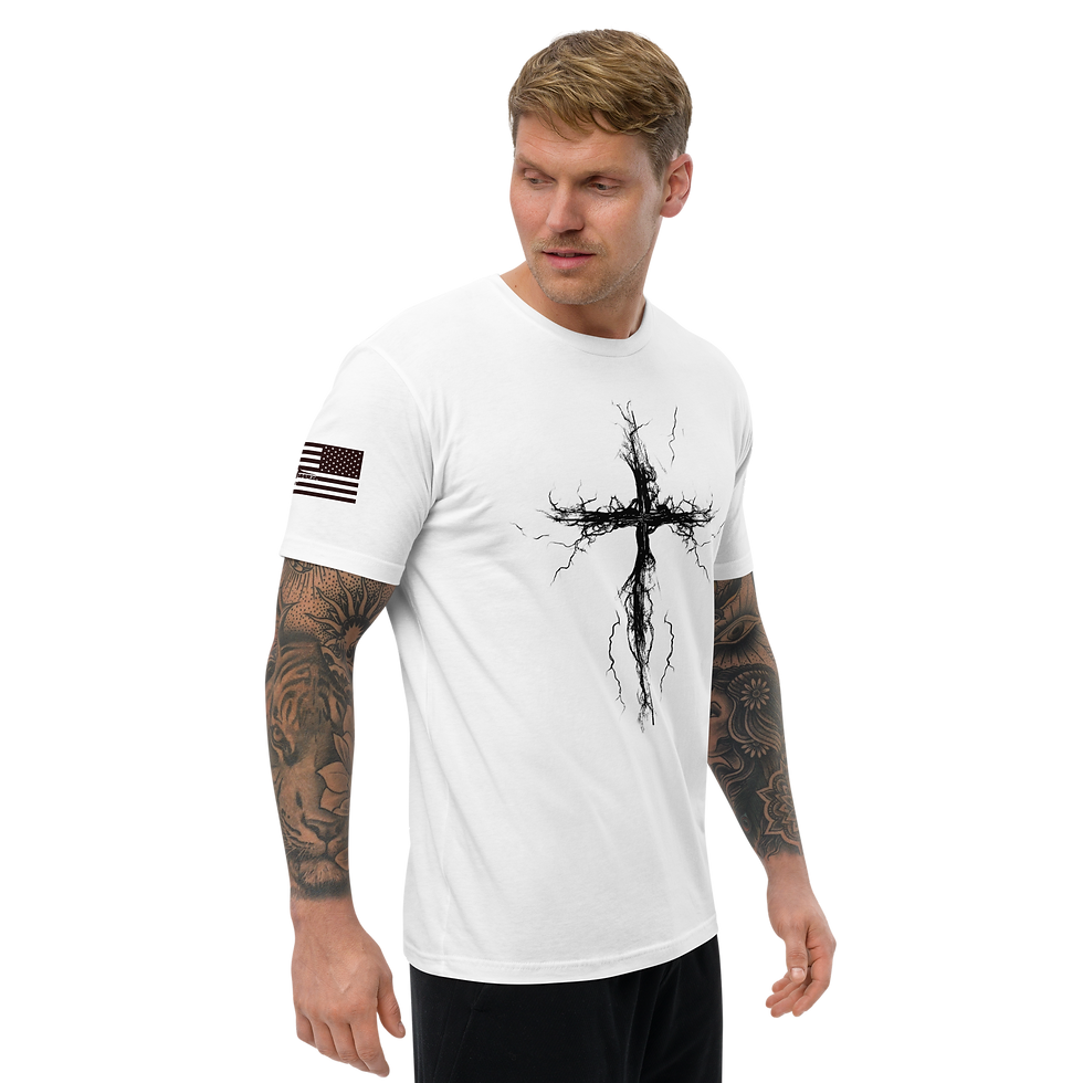 Thumbnail: CROSS/GOD IS MY STRENGTH T-shirt Black Logo