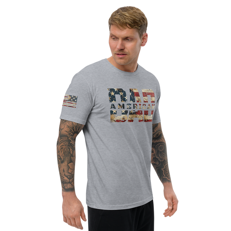 Thumbnail: AMERICAN FLAG DAD Fitted T-shirt