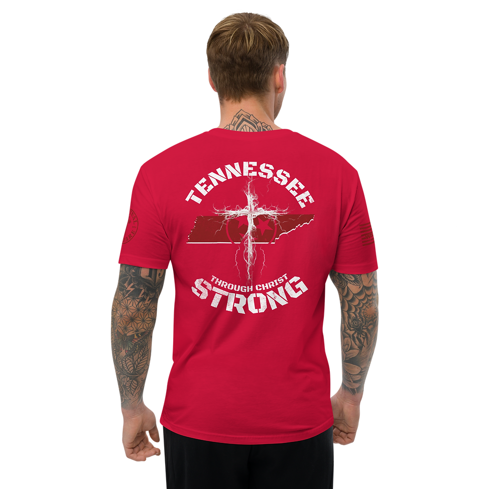 Thumbnail: TENNESSEE STRONG THROUGH CHRIST Fitted T-shirt