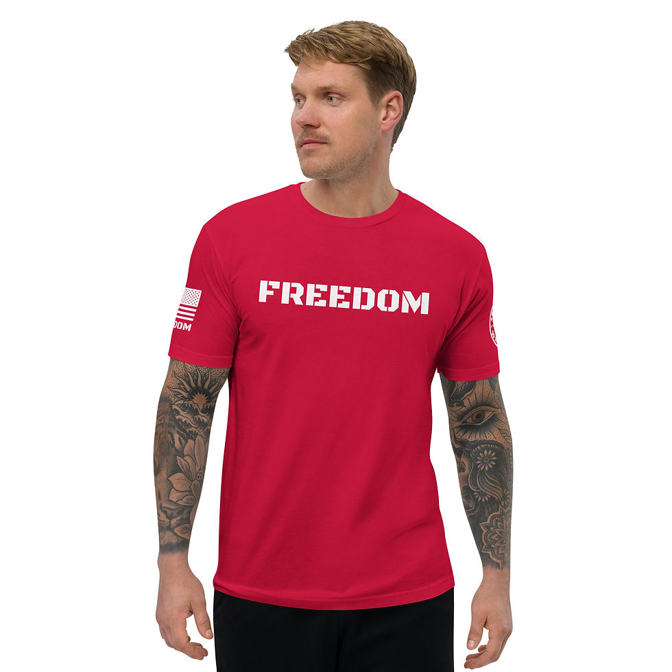 Thumbnail: FREEDOM White Logo Fitted T-shirt