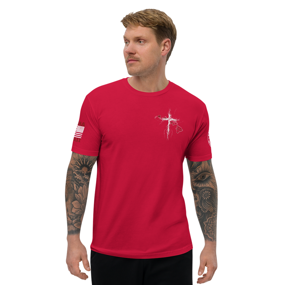 Thumbnail: HAWAII STRONG THROUGH CHRIST Fitted T-shirt