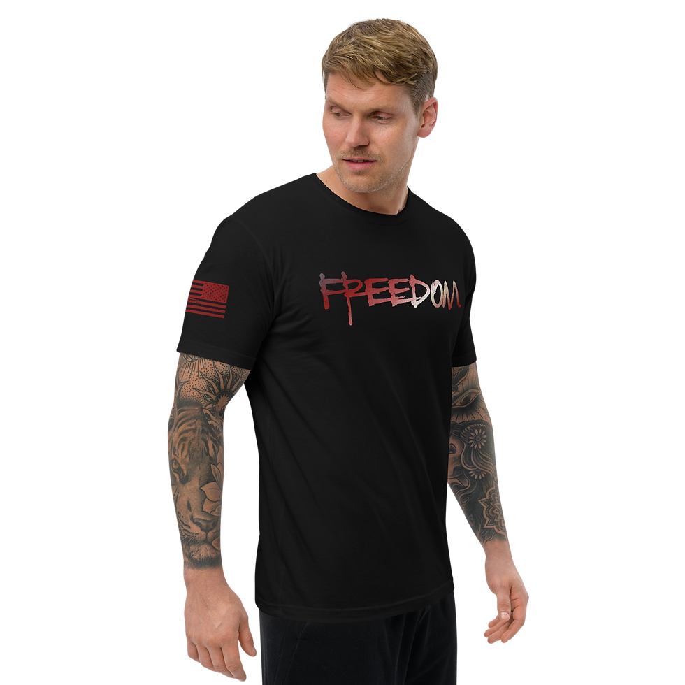 Thumbnail: THIS FLAG STILL STANDS FOR FREEDOM Fitted T-shirt