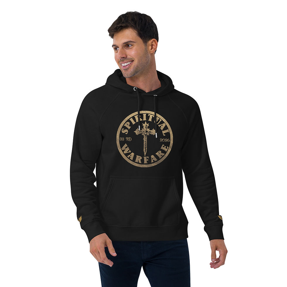 Thumbnail: SPIRITUAL WARFARE 2026 Unisex Eco Raglan Hoodie