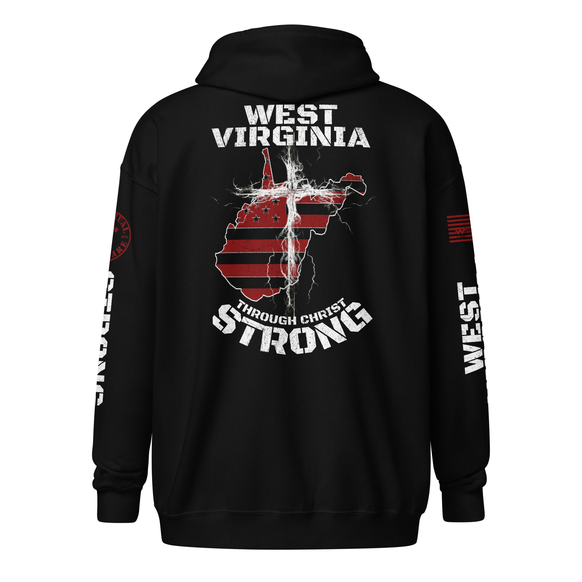 WEST VIRGINIA STRONG THROUGH CHRIST  Zip up Hoodie