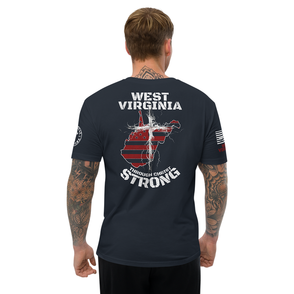 Thumbnail: WEST VIRGINIA STRONG  THROUGH CHRIST Fitted T-shirt