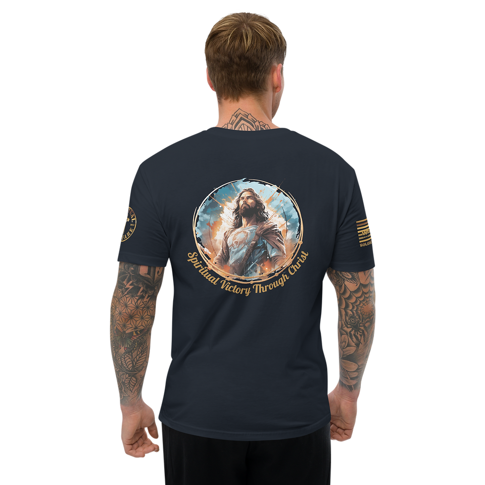 Thumbnail: SOLDIER OF GOD Fitted T-shirt