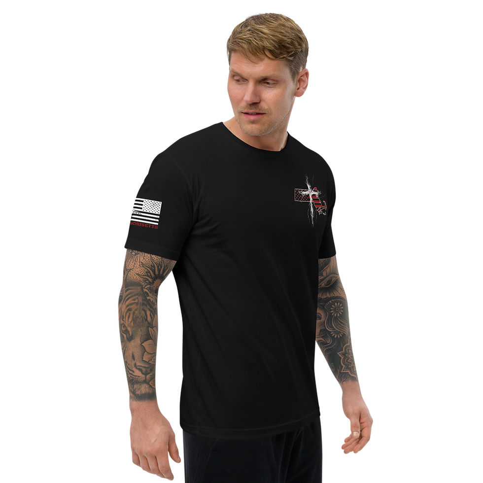 Thumbnail: MASSACHUSETTS STRONG THROUGH CHRIST Fitted T-shirt