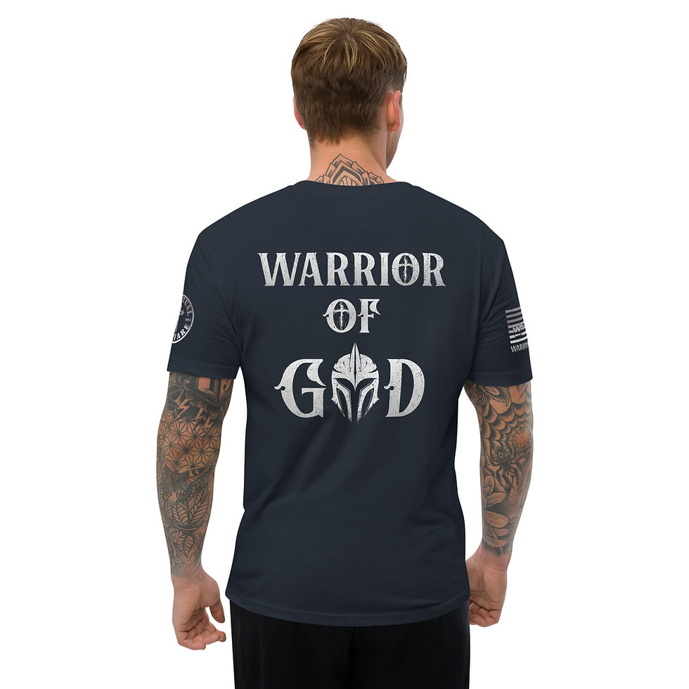 Thumbnail: WARRIOR OF GOD Fitted T-shirt