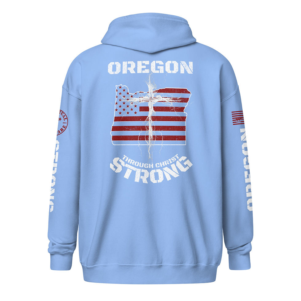 Thumbnail: OREGON STRONG THROUGH CHRIST Zip up Hoodie