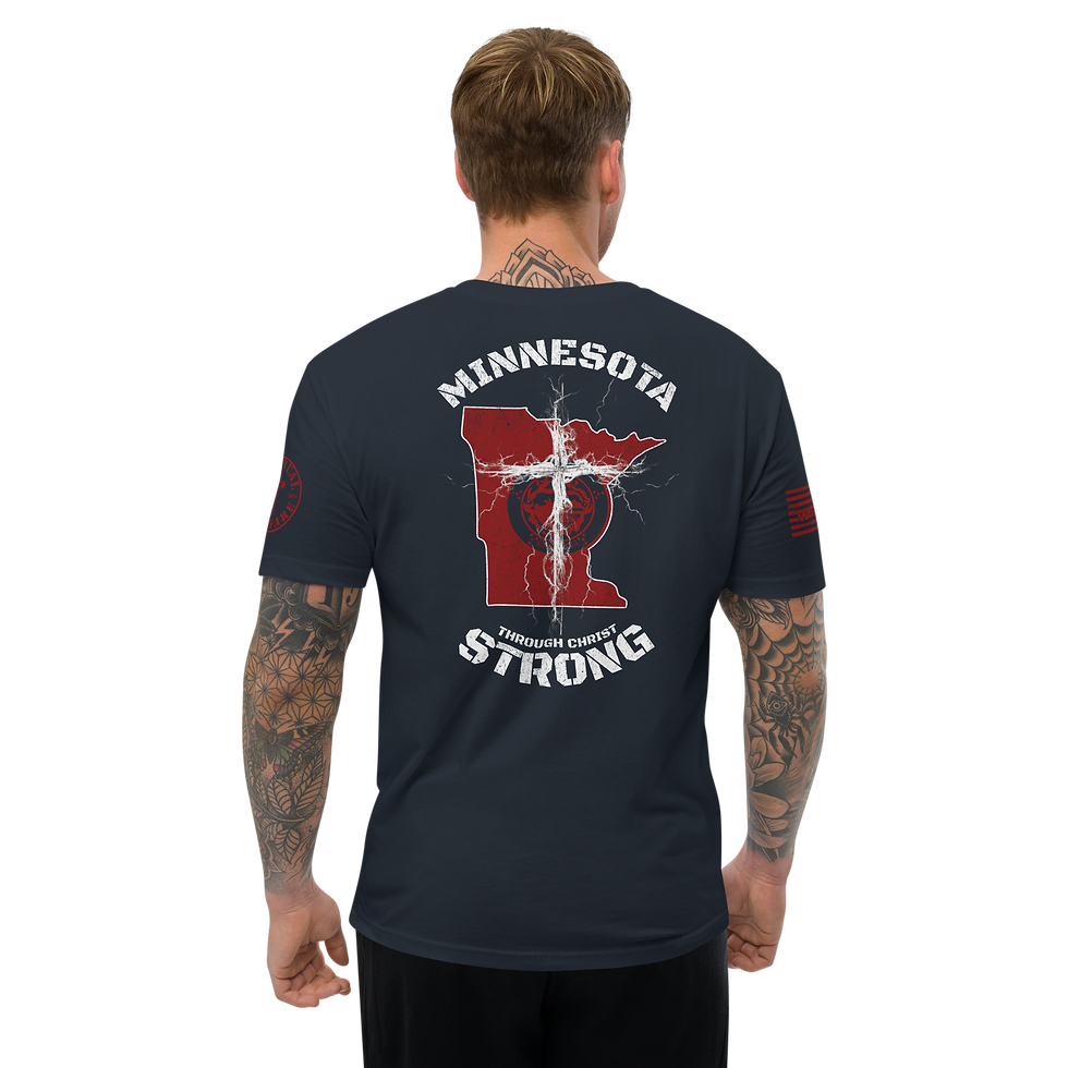 Thumbnail: MINNESOTA STRONG THROUGH CHRIST Fitted T-shirt
