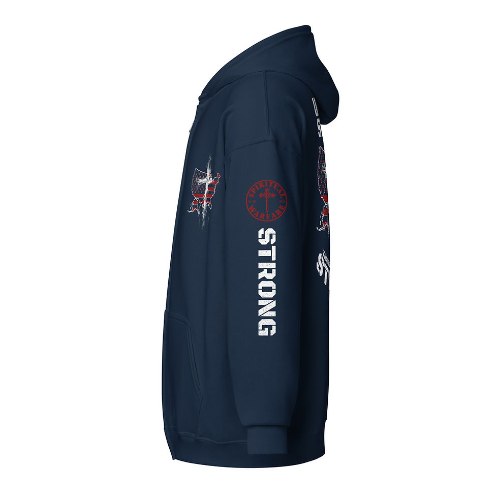 Thumbnail: UNITED STATES STRONG THROUGH CHRIST Zip up Hoodie