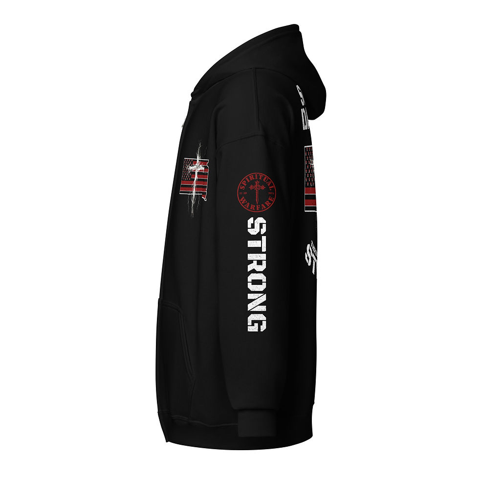Thumbnail: SOUTH DAKOTA STRONG THROUGH CHRIST Zip up Hoodie