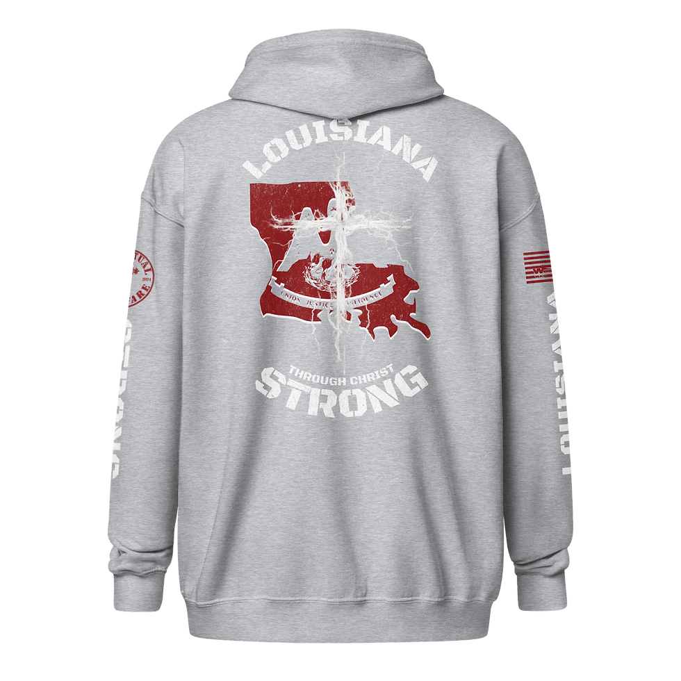 Thumbnail: LOUISIANA STRONG THROUGH CHRIST Zip up Hoodie