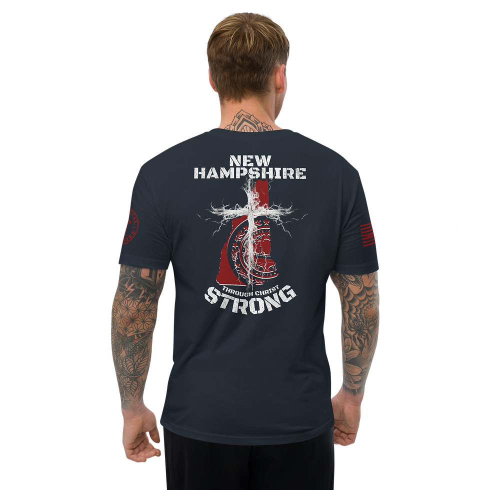 Thumbnail: NEW HAMPSHIRE STRONG THROUGH CHRIST FItted T-shirt