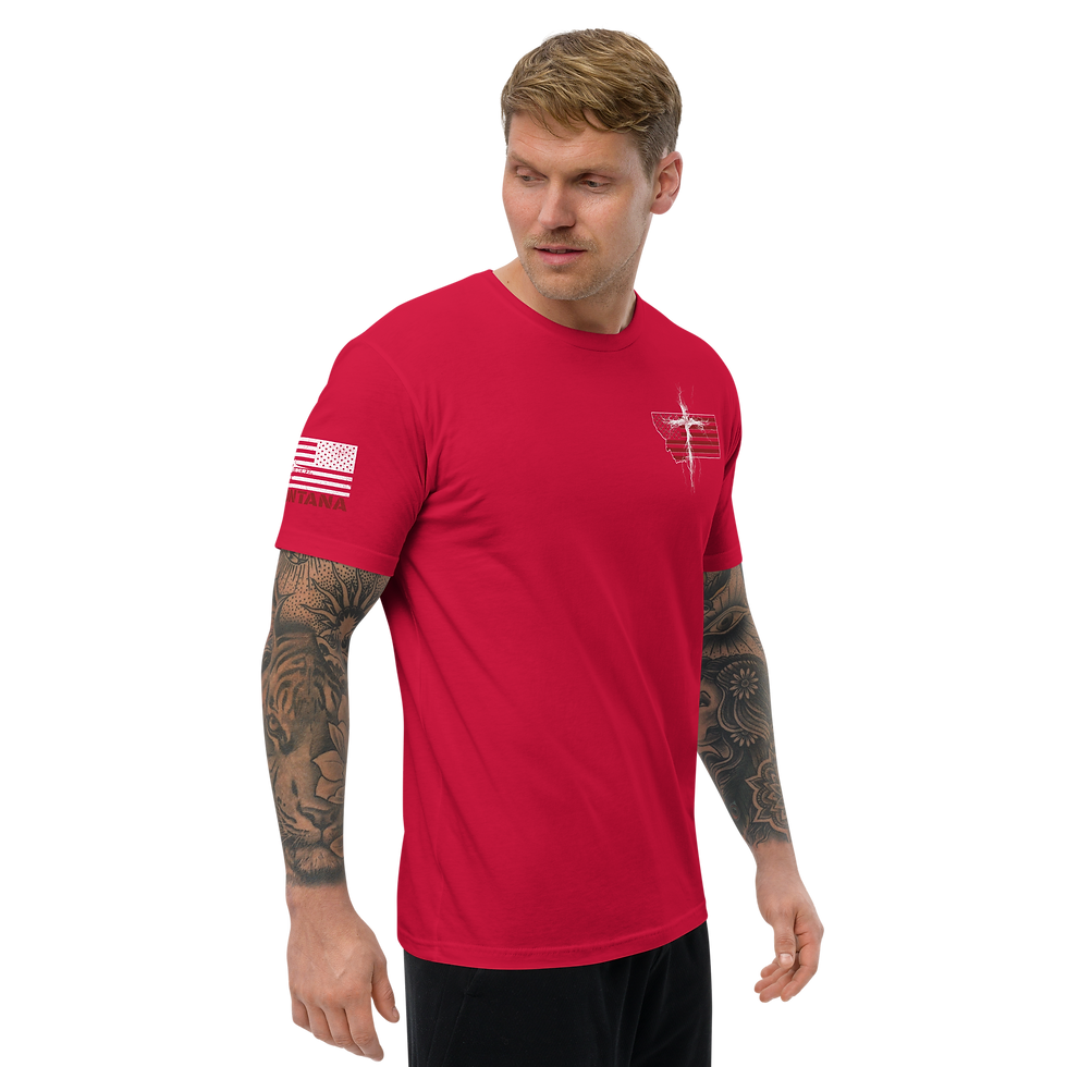 Thumbnail: MONTANA STRONG THROUGH CHRIST Fitted T-shirt