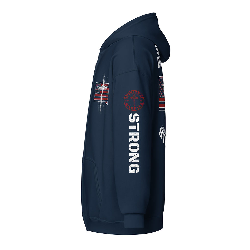 Thumbnail: SOUTH DAKOTA STRONG THROUGH CHRIST Zip up Hoodie