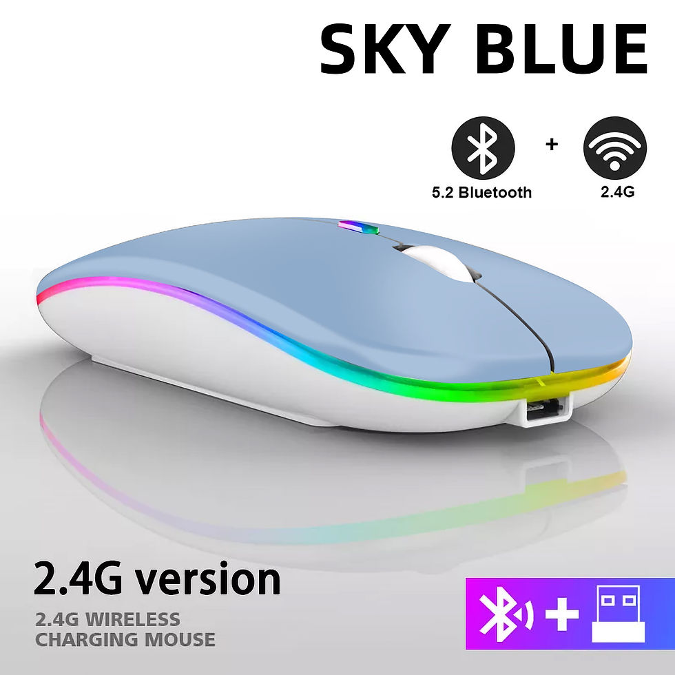 Thumbnail: Rechargeable Bluetooth Wireless Mouse with 2.4GHz USB RGB 1600DPI Mouse for Comp
